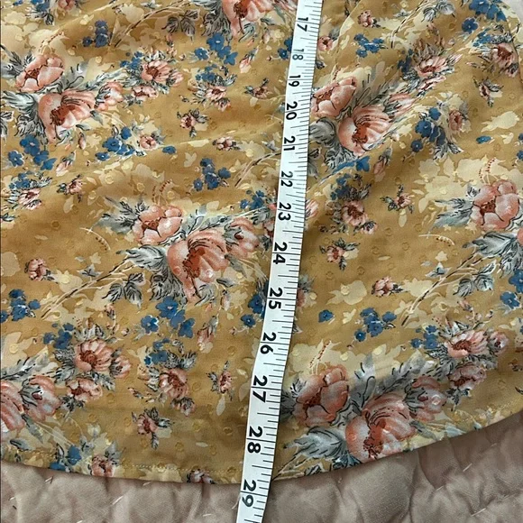 Sabo Keisha Floral Mini Dress Beige Peep Front Puff Sleeve Party SIZE XXS - Picture 8 of 10